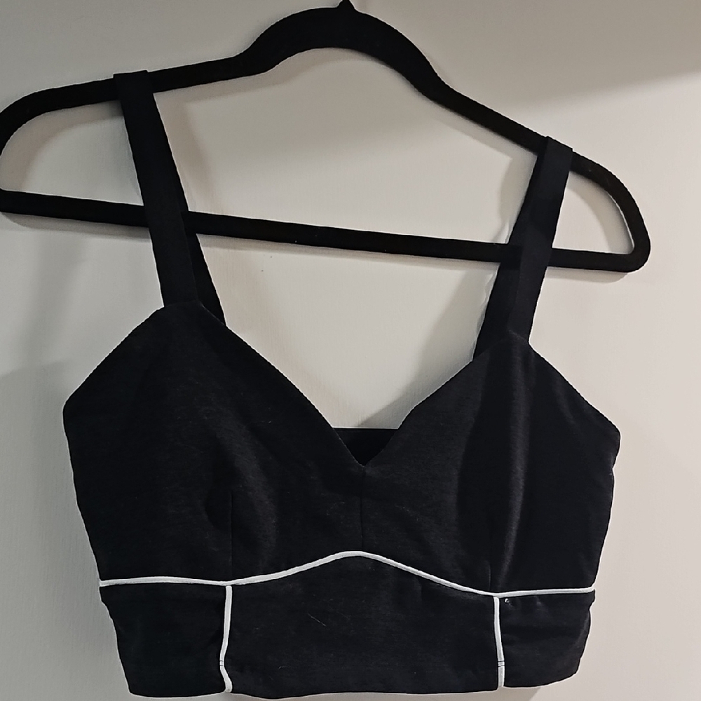 Beyond Yoga Black Bralette with White Accents
